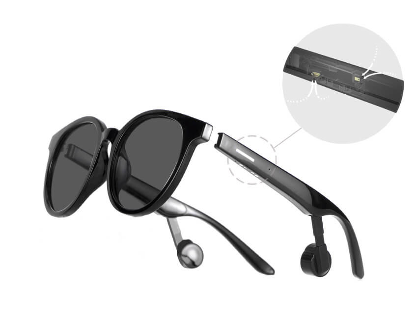 Divinus Apollo R Bone Conduction Smart Audio Sunglasses ENC Dual-Mic Noise Cancellation